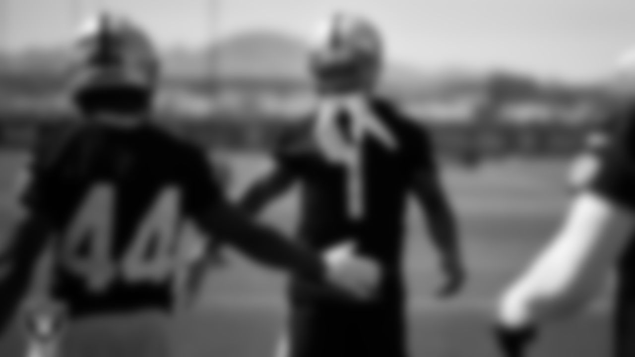 Las Vegas Raiders safety Marcus Epps (1) at an Organized Team Activity (OTA) at Intermountain Health Performance Center.