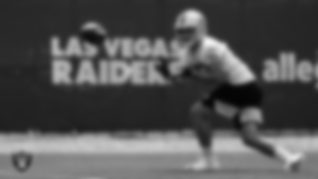 Las Vegas Raiders wide receiver Hunter Renfrow (13) at an Organized Team Activity (OTA).
