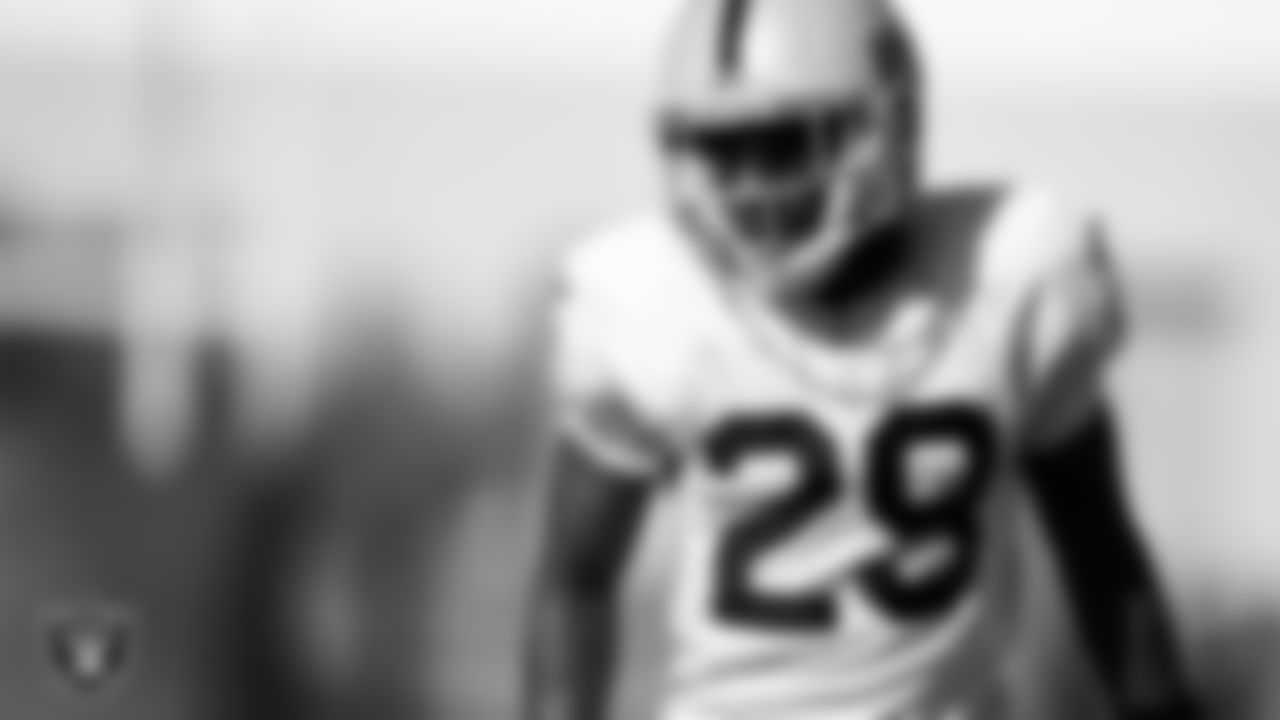 Las Vegas Raiders cornerback Casey Hayward Jr. (29) during practice at Intermountain Healthcare Performance Center.