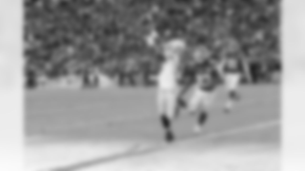 WR Denarius Moore makes one of his five catches.