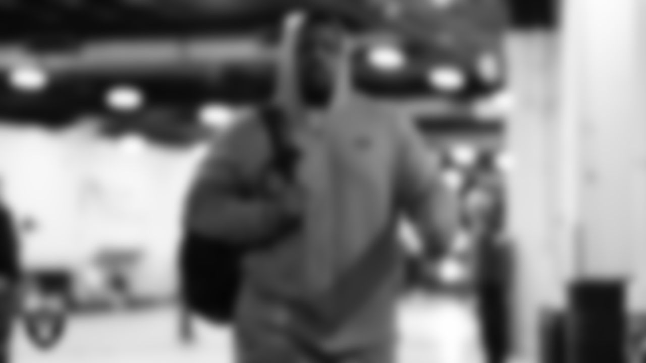 Las Vegas Raiders defensive tackle Andrew Billings (97) arrives to the regular season away game against the Denver Broncos at Empower Field at Mile High.