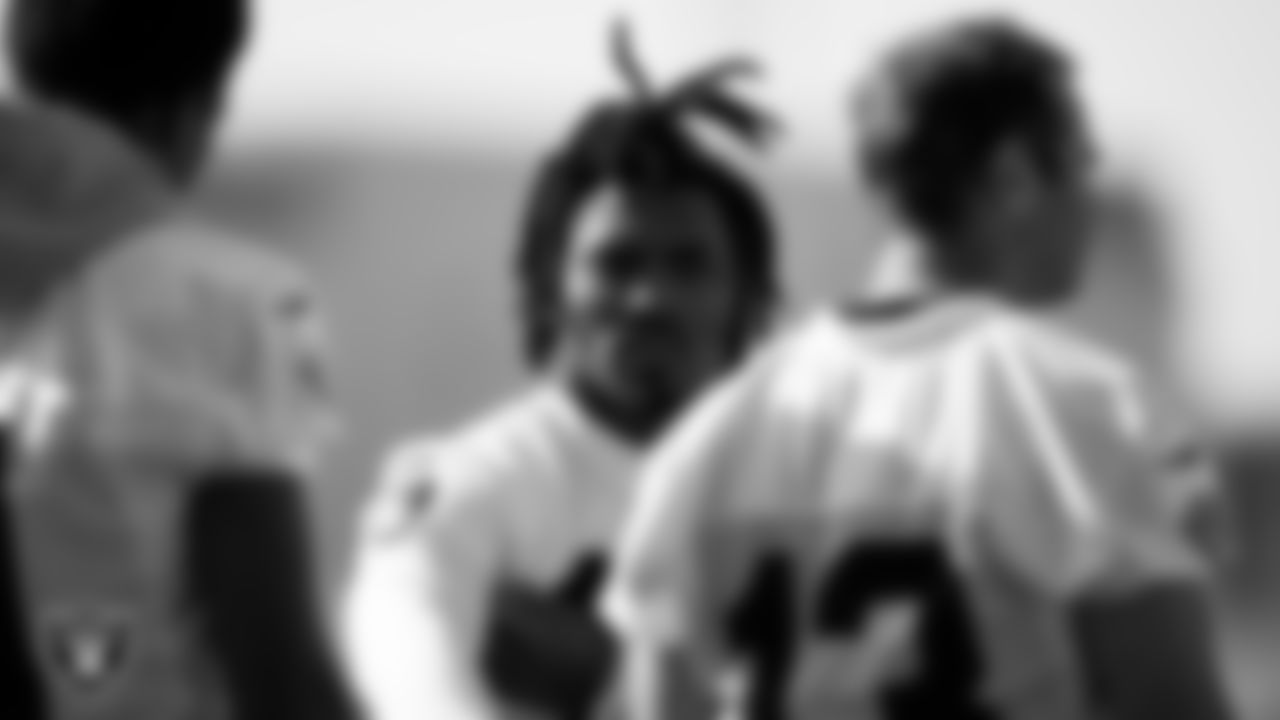 Las Vegas Raiders wide receiver DJ Turner (19) at a workout during phase two of the offseason program.