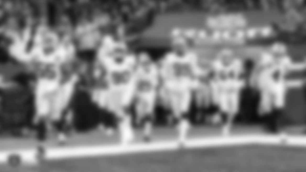 The Oakland Raiders are introduced onto the field before their regular season game against the Indianapolis Colts.