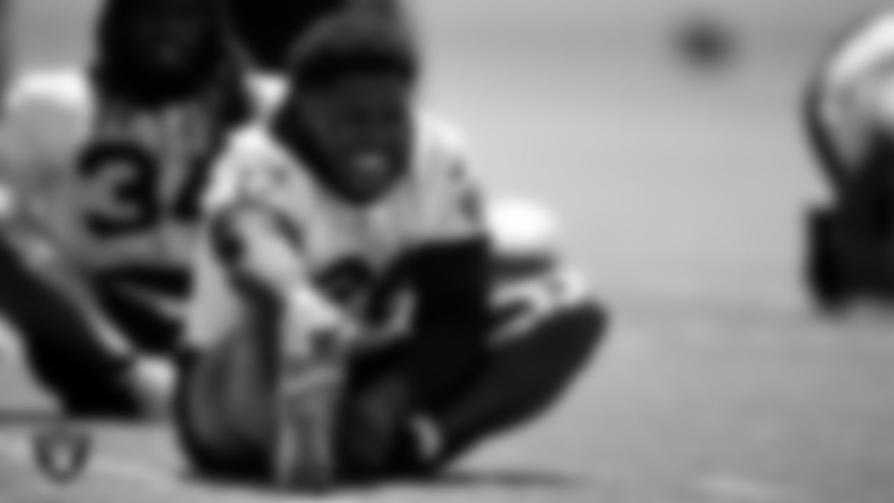 Las Vegas Raiders running back Josh Jacobs (28) at an Organized Team Activity (OTA).