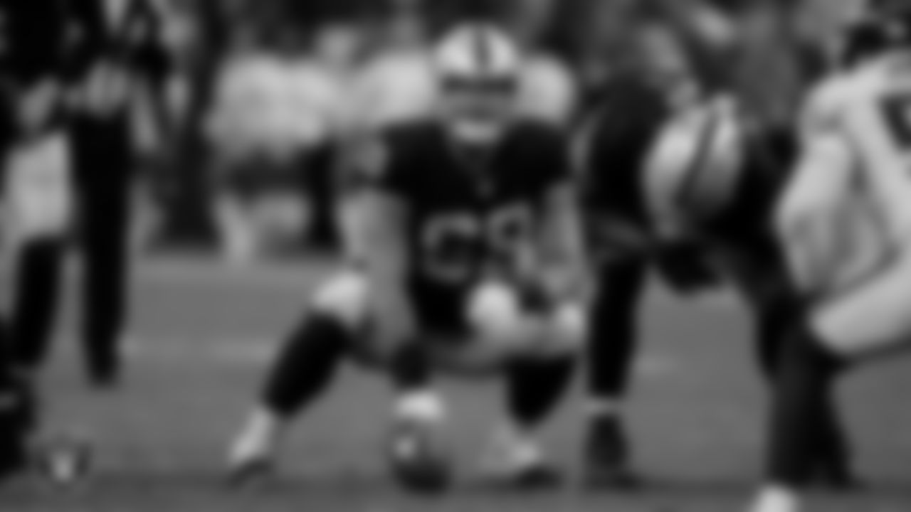Las Vegas Raiders center Andre James (68) during the regular season home game against the Washington Football Team at Allegiant Stadium.