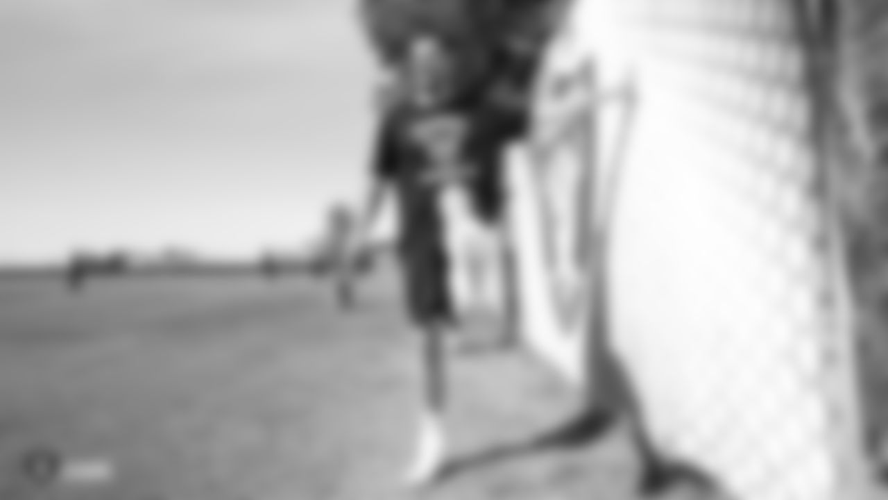 Raiders quarterback Landry Jones at a workout during phase one of the offseason program at the Raiders Practice Facility in Alameda, Calif.