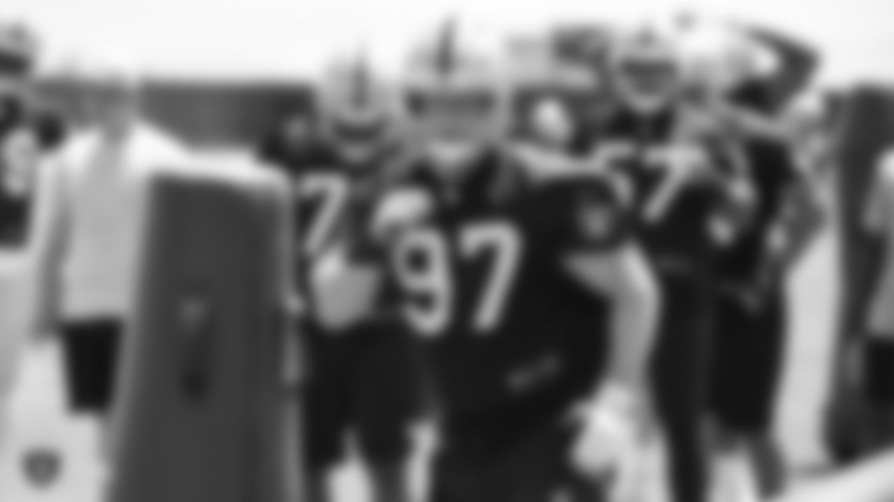 Raiders defensive end Josh Mauro (97) at a Mandatory Minicamp at the Raiders Practice Facility in Alameda, Calif.
