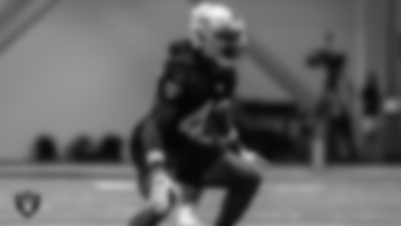 Las Vegas Raiders safety Qwynnterrio Cole (42) on the field for practice at 2022 Training Camp at Intermountain Healthcare Performance Center.