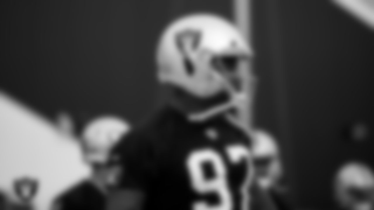 Las Vegas Raiders defensive tackle Damion Square (97) during practice at Intermountain Healthcare Performance Center.