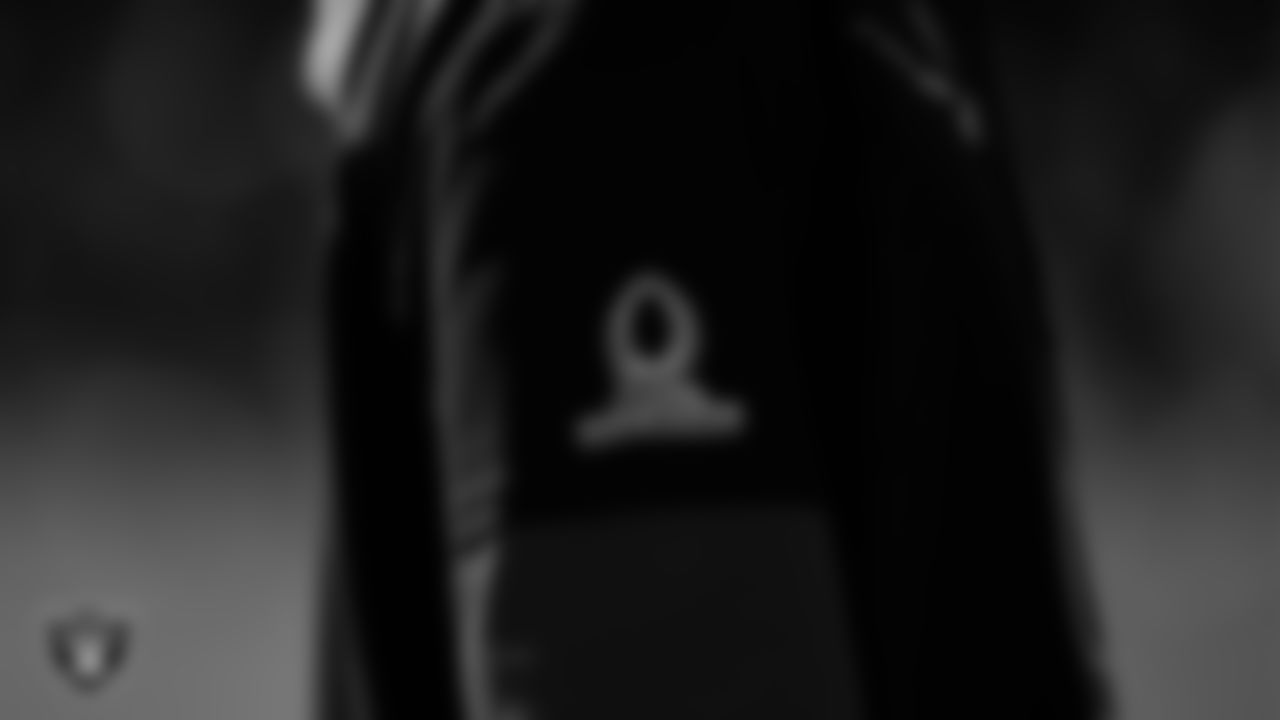 The Pro Bowl logo on Las Vegas Raiders punter AJ Cole's (6) jersey during a practice for the 2022 Pro Bowl.