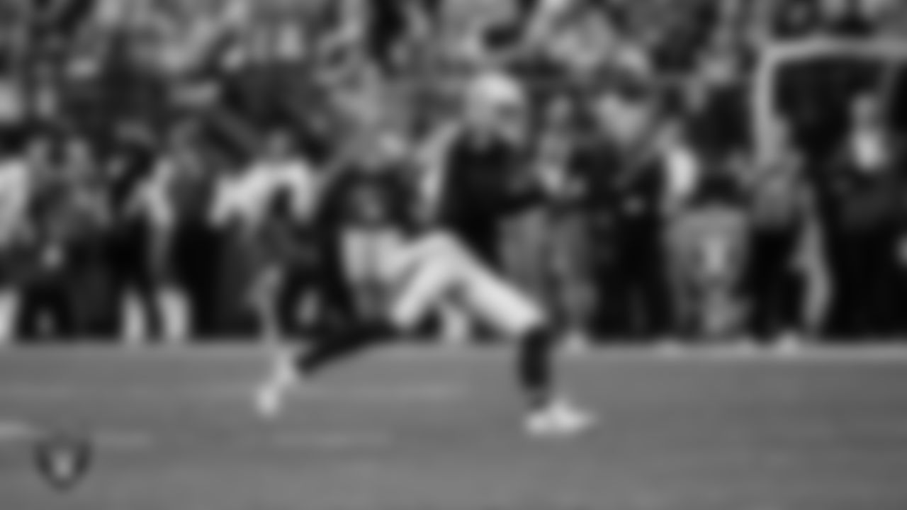 Las Vegas Raiders quarterback Jarrett Stidham (3) during the regular season home game against the Kansas City Chiefs at Allegiant Stadium.