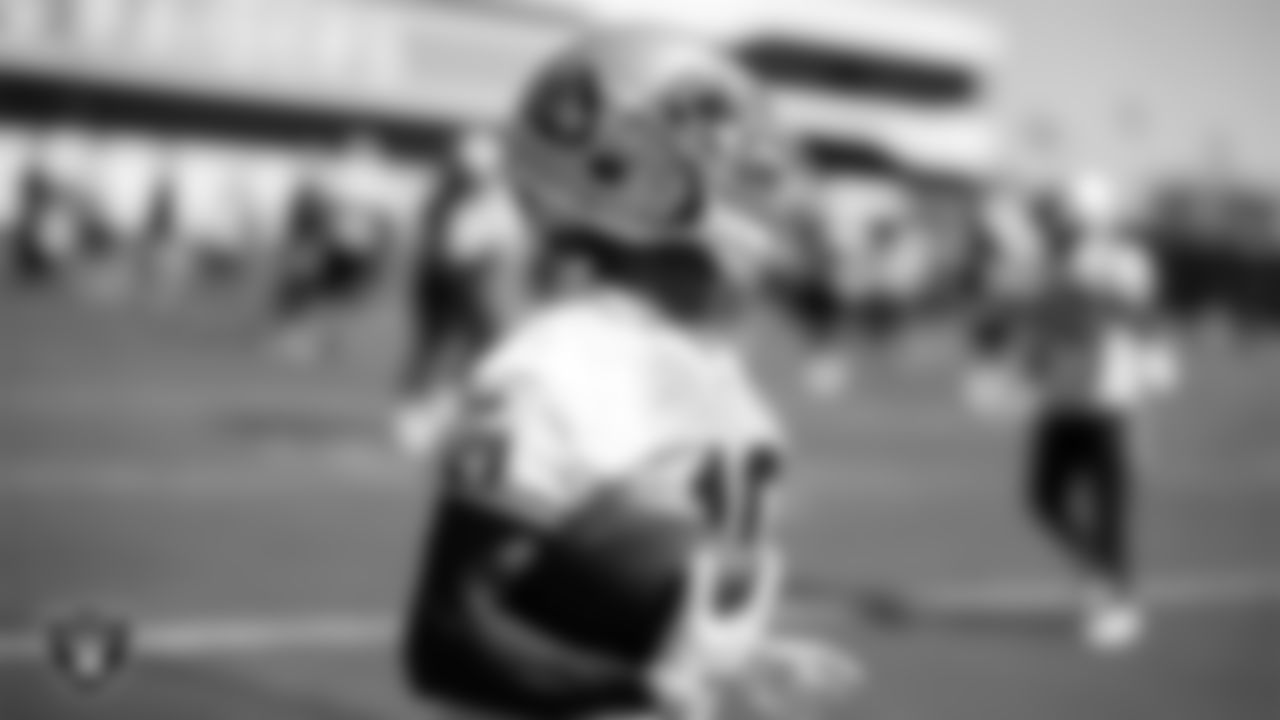 Las Vegas Raiders wide receiver Rico Gafford (10) during practice.