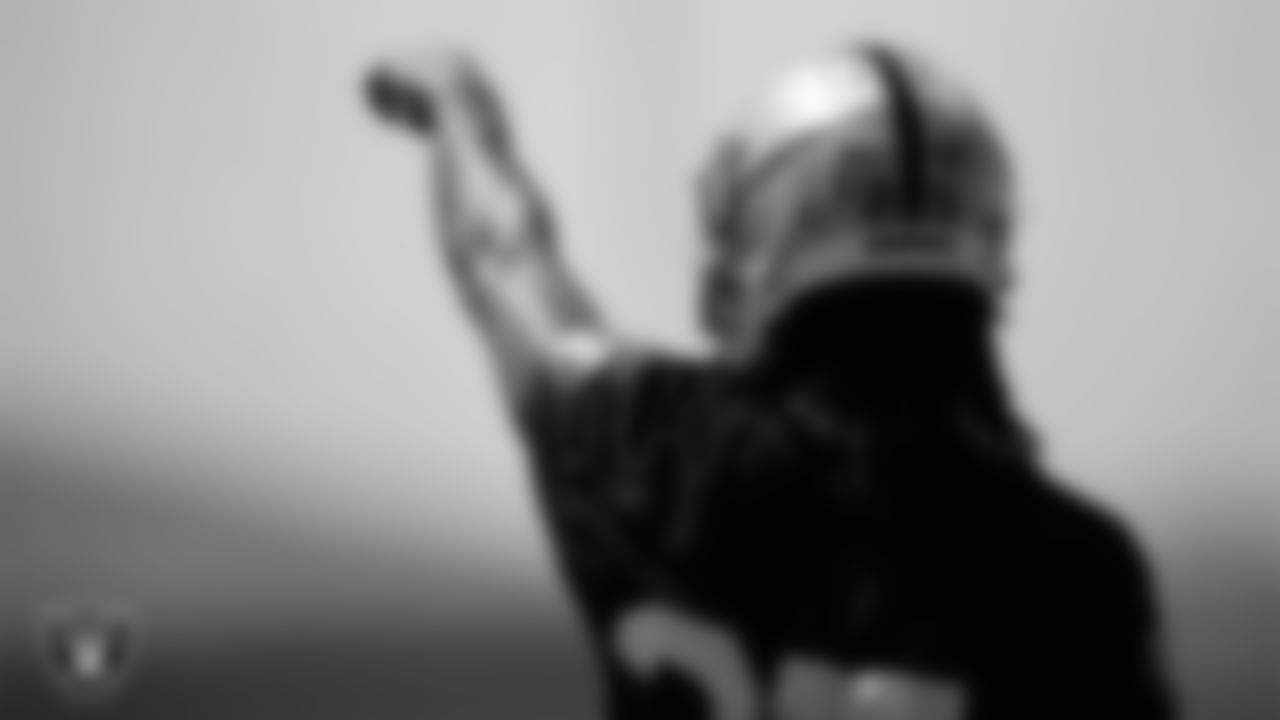 Las Vegas Raiders safety Tre'von Moehrig (25) at an Organized Team Activity (OTA).