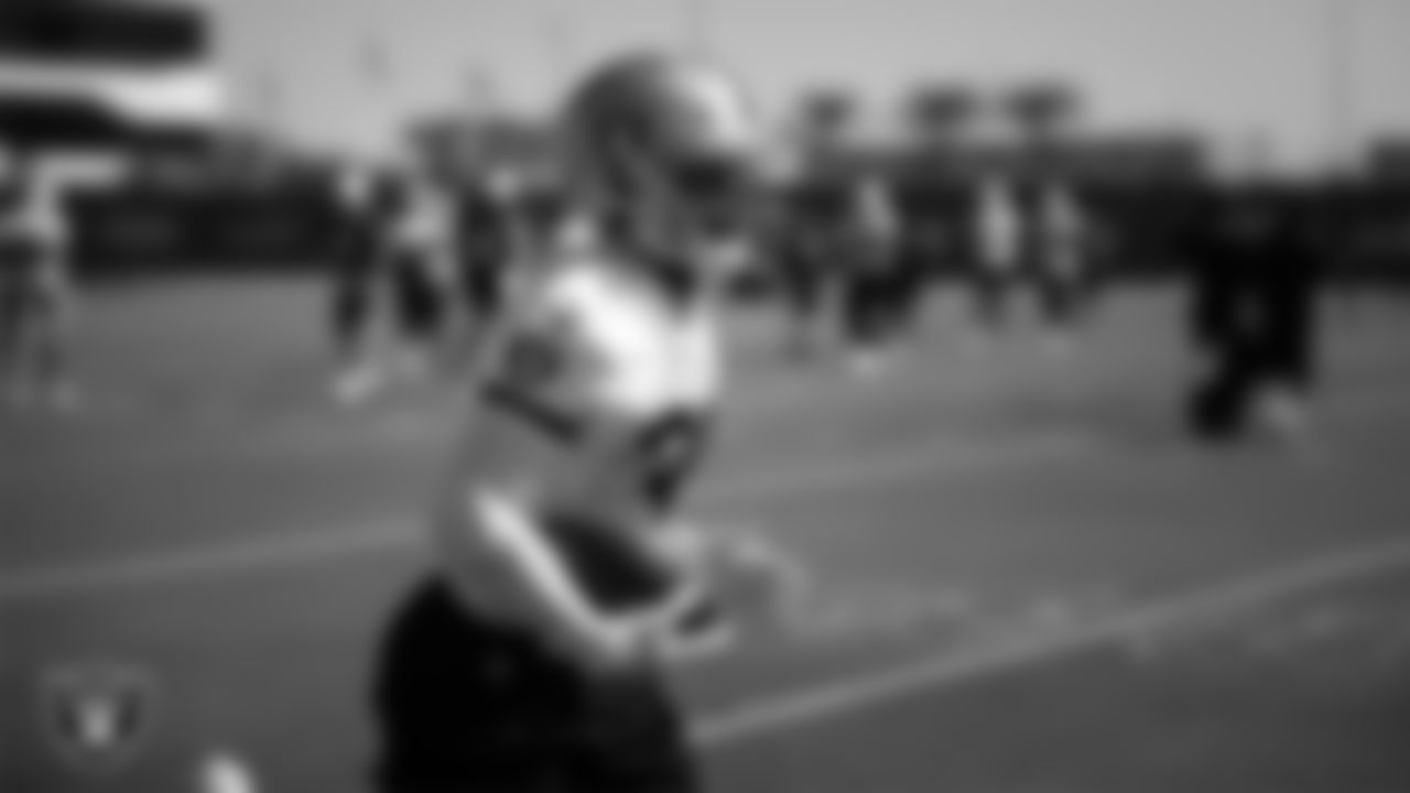 Las Vegas Raiders running back Theo Riddick (35) during practice.
