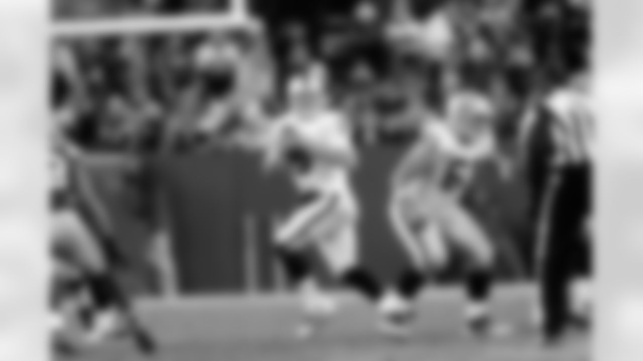 QB Carson Palmer drops back to pass.