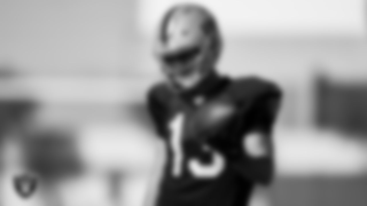 Las Vegas Raiders wide receiver Hunter Renfrow (13) during practice at Intermountain Healthcare Performance Center.