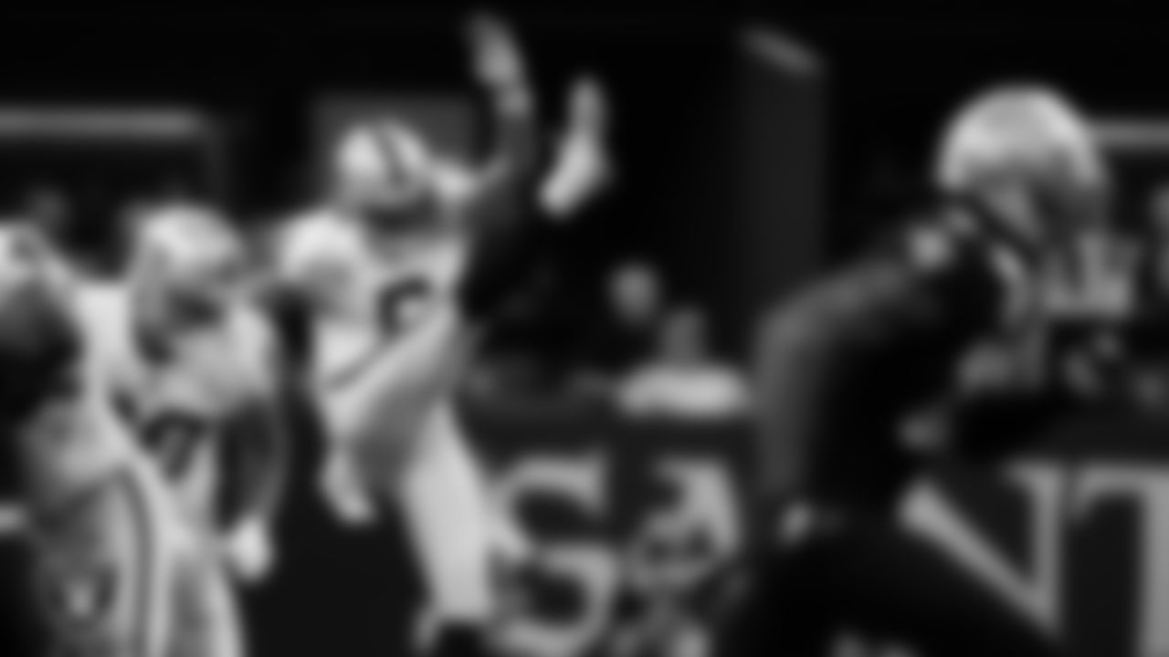 Las Vegas Raiders punter AJ Cole (6) punts during the regular season away game against the New Orleans Saints at Caesars Superdome.