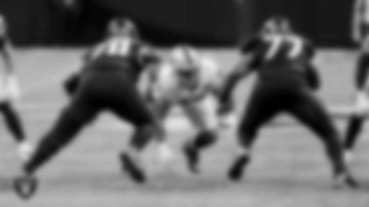 Las Vegas Raiders defensive tackle Maurice Hurst (73) during the regular season game against the Atlanta Falcons at Mercedes-Benz Stadium.