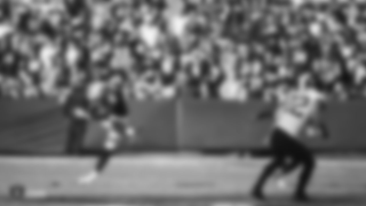 The Raiders during the regular season game against the Jacksonville Jaguars at the Oakland-Alameda County Coliseum.