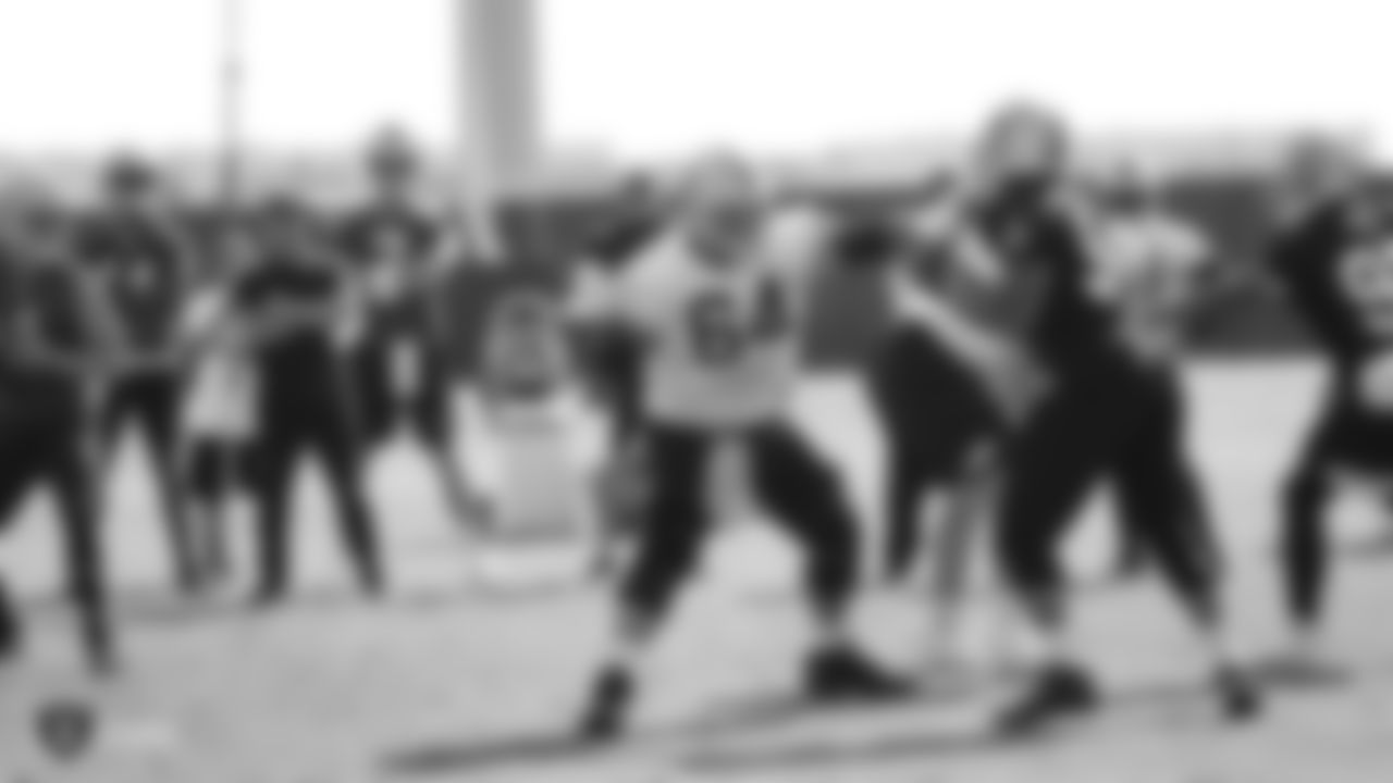 Raiders guard Richie Incognito (64) blocks during practice.