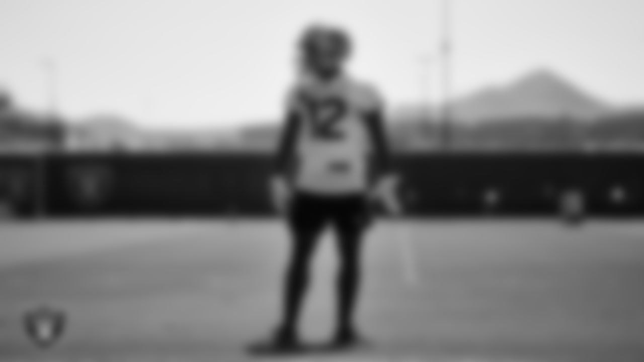 Las Vegas Raiders wide receiver Justin Hall (12) during Mandatory Minicamp.