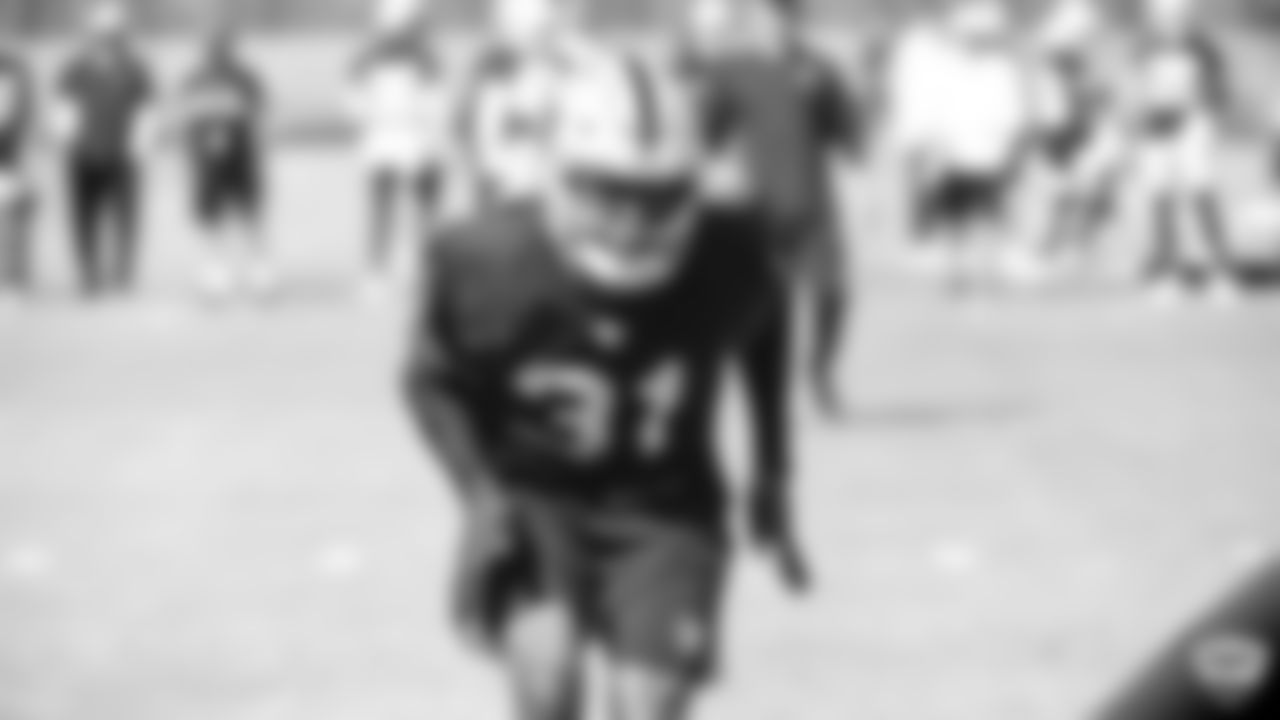 Raiders cornerback Isaiah Johnson (31) on the field for practice at 2019 Training Camp.