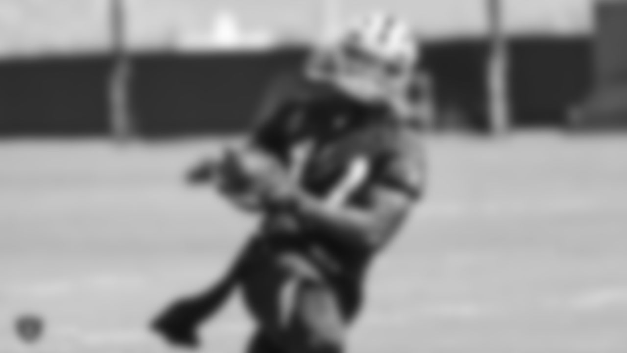 Oakland Raiders wide receiver and return specialist Dwayne Harris (17) on the field for practice at the Oakland Raiders Practice Facility, Thursday, September 6, 2018, in Alameda, California.