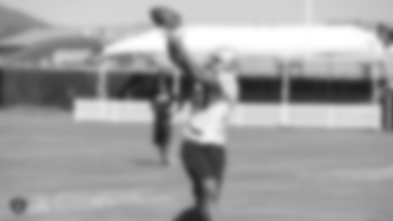 Oakland Raiders tight end Pharaoh Brown (81) on the field for practice at 2018 Pre-Training Camp at The Oakland Raiders Napa Valley Training Complex, Tuesday, July 24, 2018, in Napa, California.