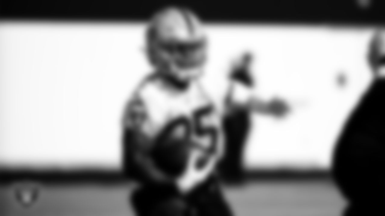 Las Vegas Raiders running back Theo Riddick (35) during practice at Intermountain Healthcare Performance Center.