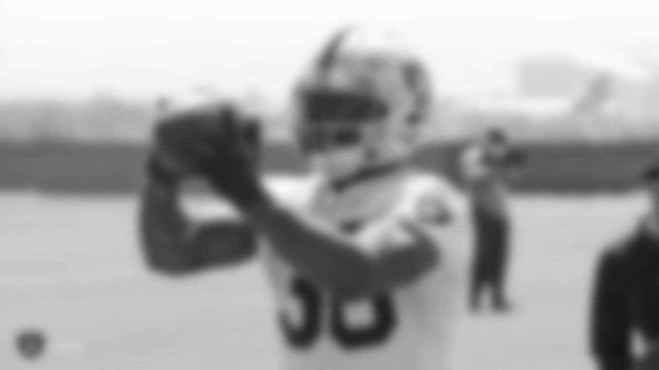 Raiders running back Jalen Richard (30) at an Organized Team Activity (OTA) at the Raiders Practice Facility in Alameda, Calif.