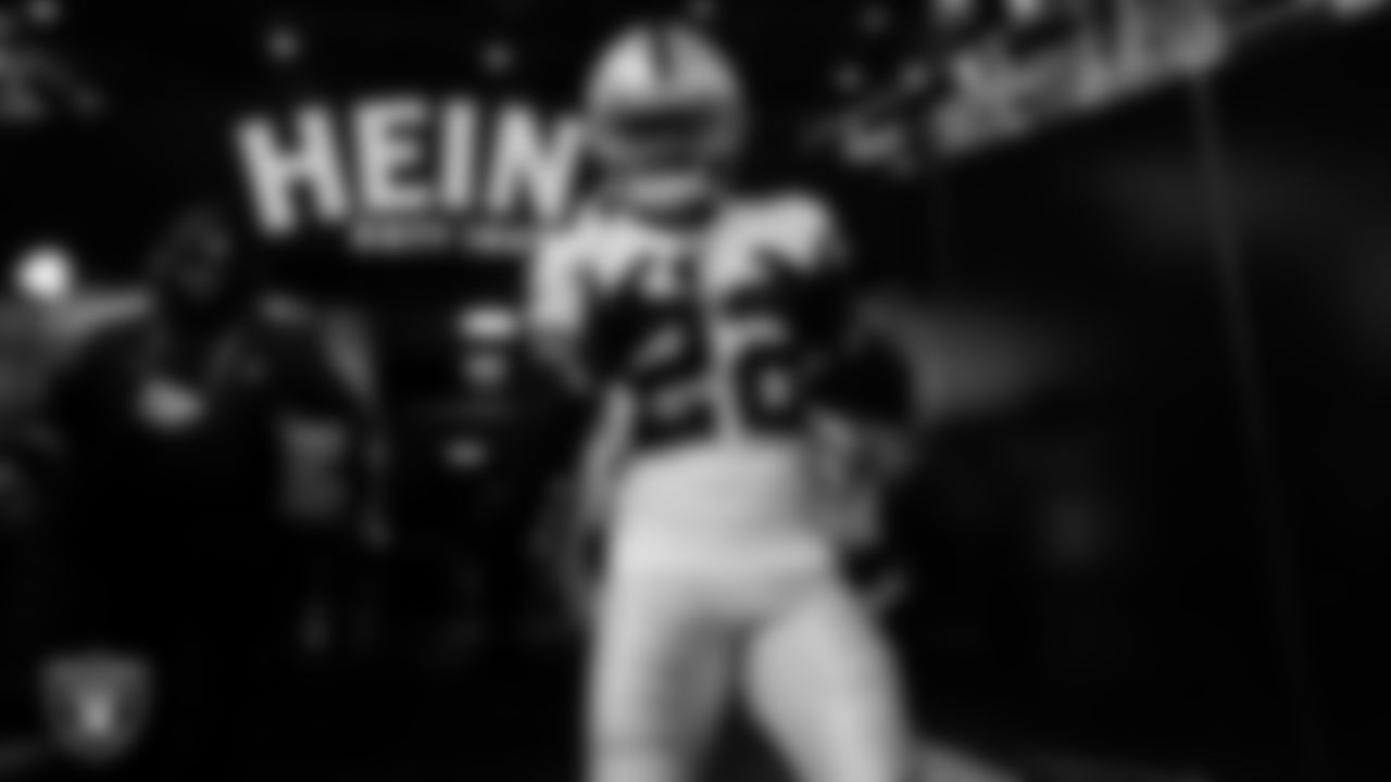 Las Vegas Raiders running back Ameer Abdullah (22) returns to the field following the halftime break during the Las Vegas Raiders regular season away game against the Pittsburgh Steelers at Acrisure Stadium.