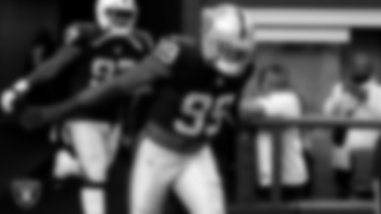 Las Vegas Raiders defensive end Clelin Ferrell (99) walks down the tunnel before the regular season away game against the Dallas Cowboys.