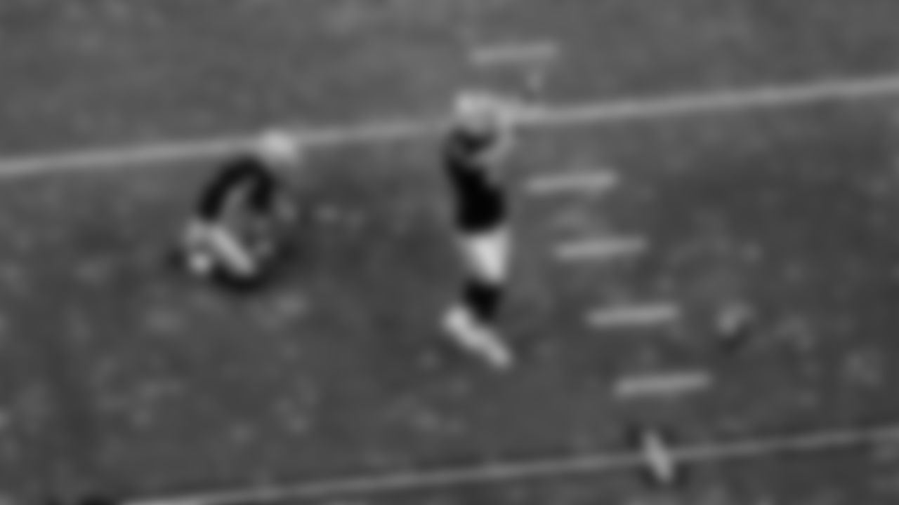 Las Vegas Raiders punter AJ Cole (6) and kicker Daniel Carlson (2) warming up before the regular season home game against the Kansas City Chiefs.