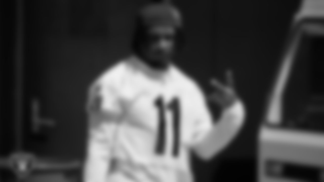 Las Vegas Raiders wide receiver Tre Tucker (11) during practice at Intermountain Health Performance Center.