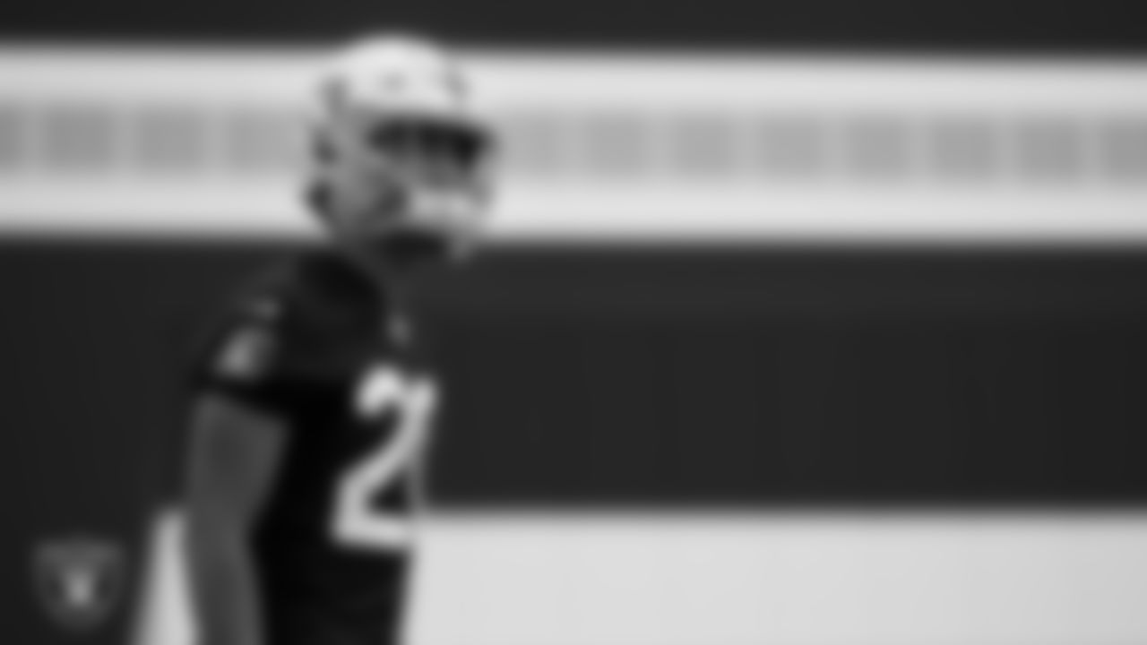 Las Vegas Raiders safety Isaiah Pola-Mao (20) during mandatory minicamp at Intermountain Health Performance Center.