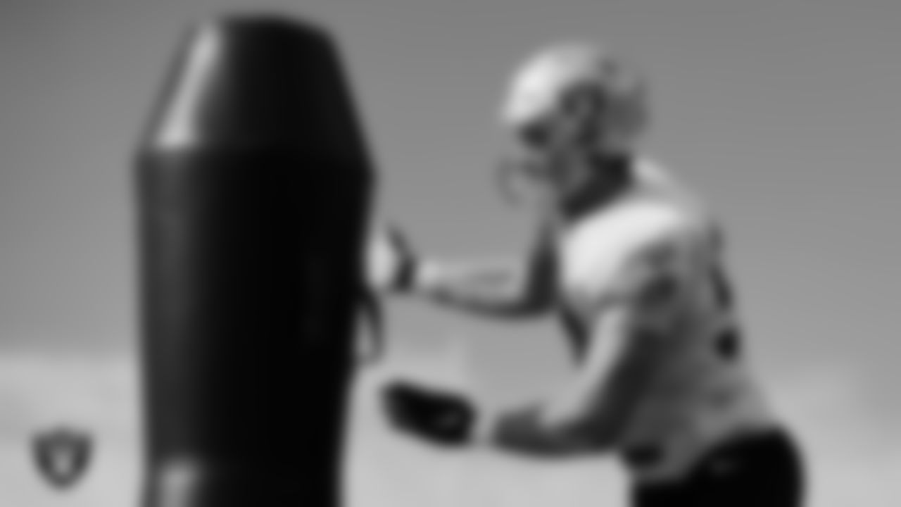 Las Vegas Raiders defensive end Carl Nassib (94) during practice at Intermountain Healthcare Performance Center.