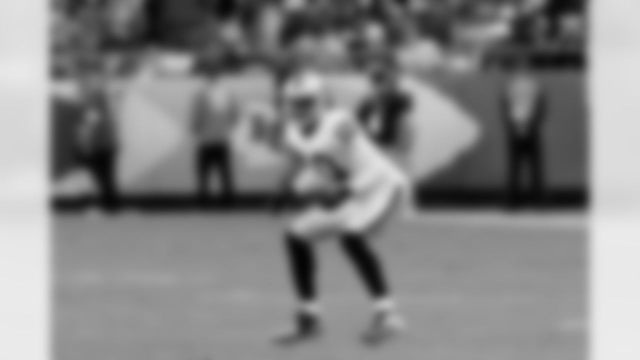WR Derek Hagan lines up on special teams.