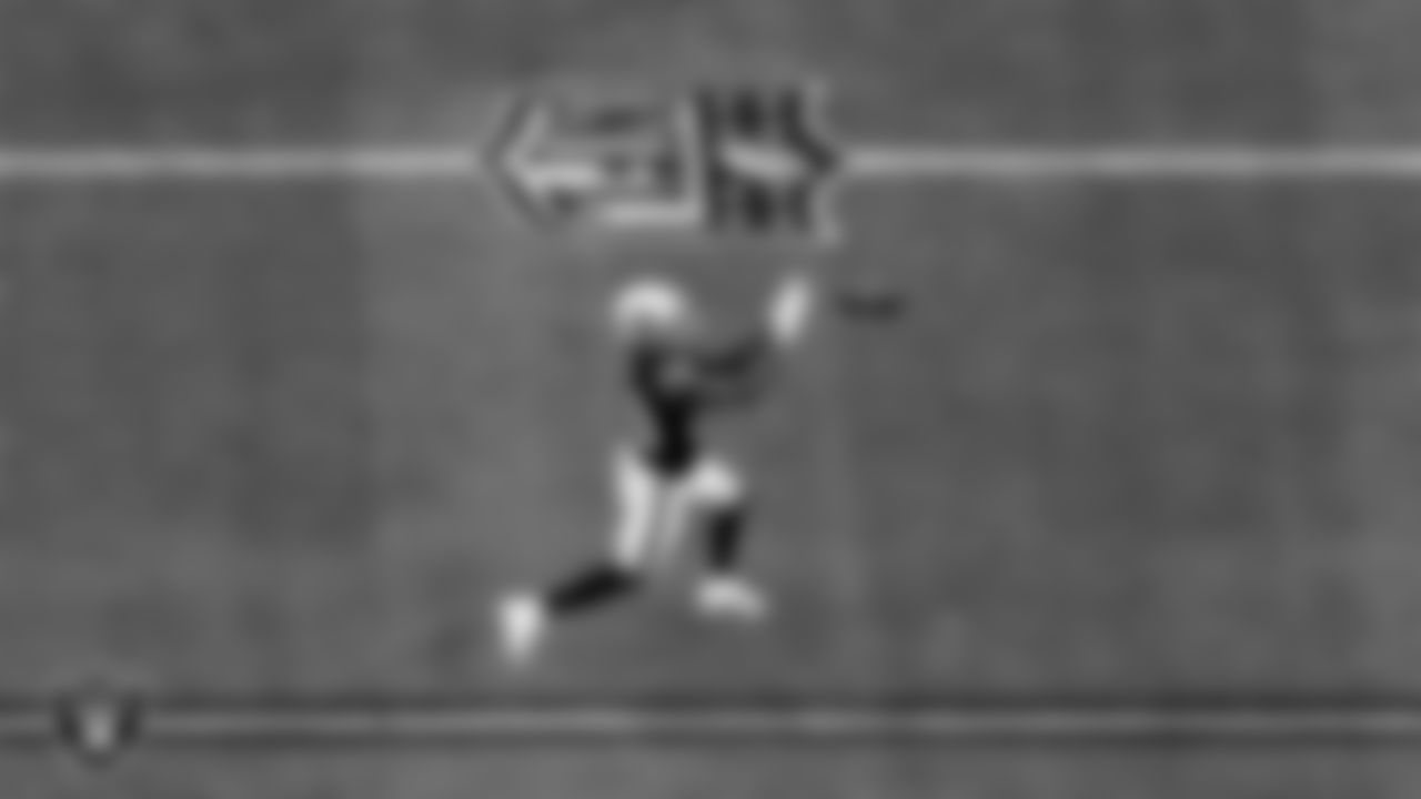 Las Vegas Raiders safety Lamarcus Joyner (29) warming up before the regular season home game against the Tampa Bay Buccaneers.