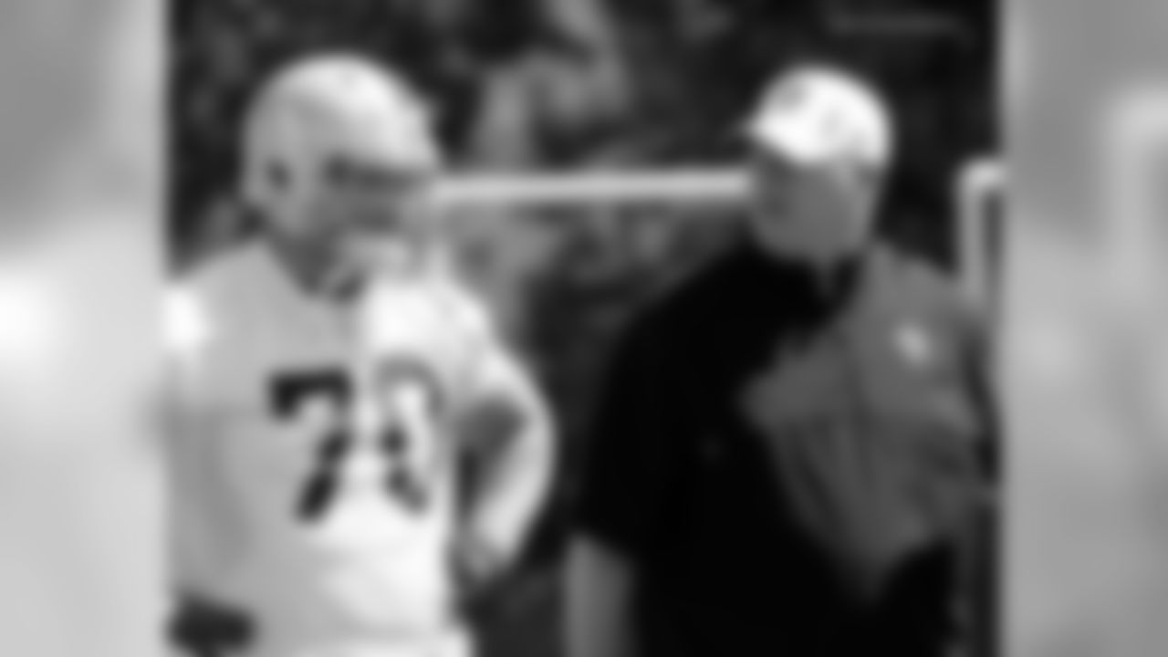 OL Tony Bergstrom and offensive line coach Frank Pollack