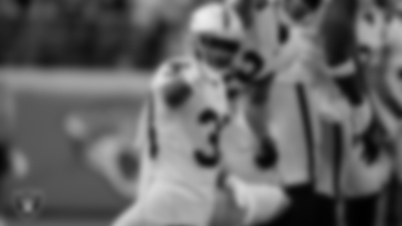 Las Vegas Raiders safety Roderic Teamer (33) during the regular season away game against the Jacksonville Jaguars at TIAA Bank Field.