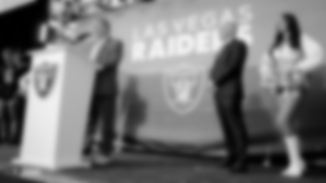 Raiders Owner Mark Davis speaks during an official announcement of the Raiders changing their name to the Las Vegas Raiders.