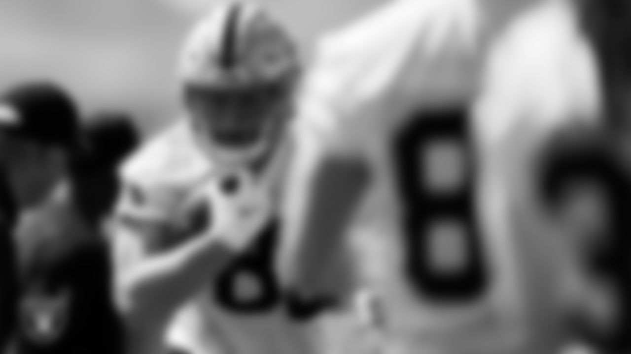 Las Vegas Raiders tight end Nick Bowers (82) during Day One of 2022 Veteran Minicamp.
