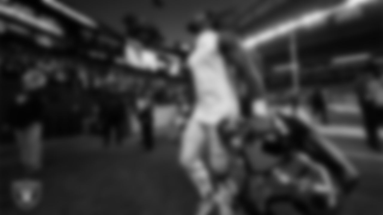 Las Vegas Raiders running back Ameer Abdullah (22) heads to the locker rooms after the regular season game against the Seattle Seahawks at Lumen Field.