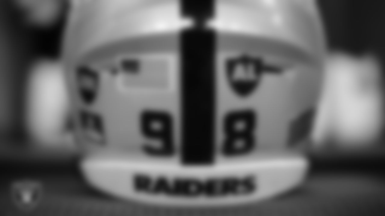 The locker room prior to the Las Vegas Raiders' arrival for their regular season away game against the Indianapolis Colts.
