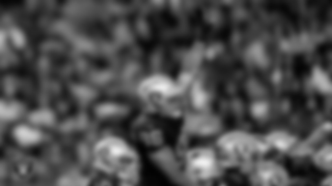Las Vegas Raiders defensive end Tashawn Bower (96) during the preseason home game against the New England Patriots at Allegiant Stadium.