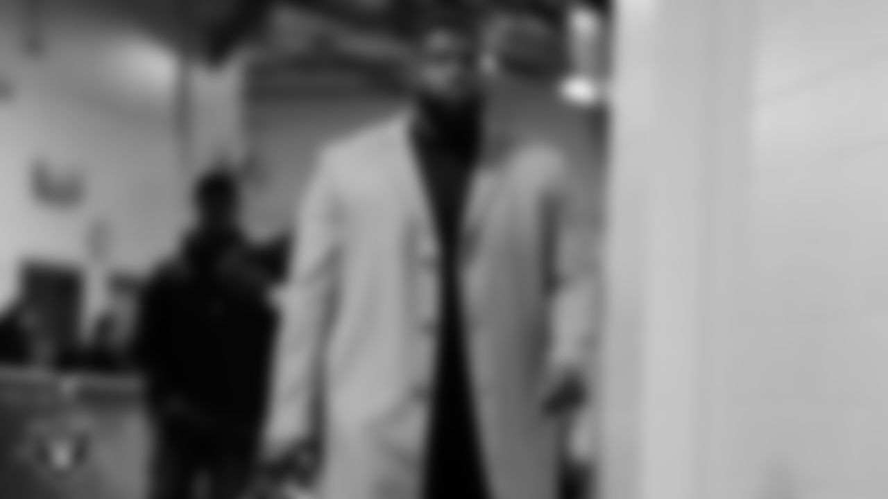 Las Vegas Raiders defensive tackle Matthew Butler (94) arrives to the regular season away game against the Pittsburgh Steelers at Acrisure Stadium.