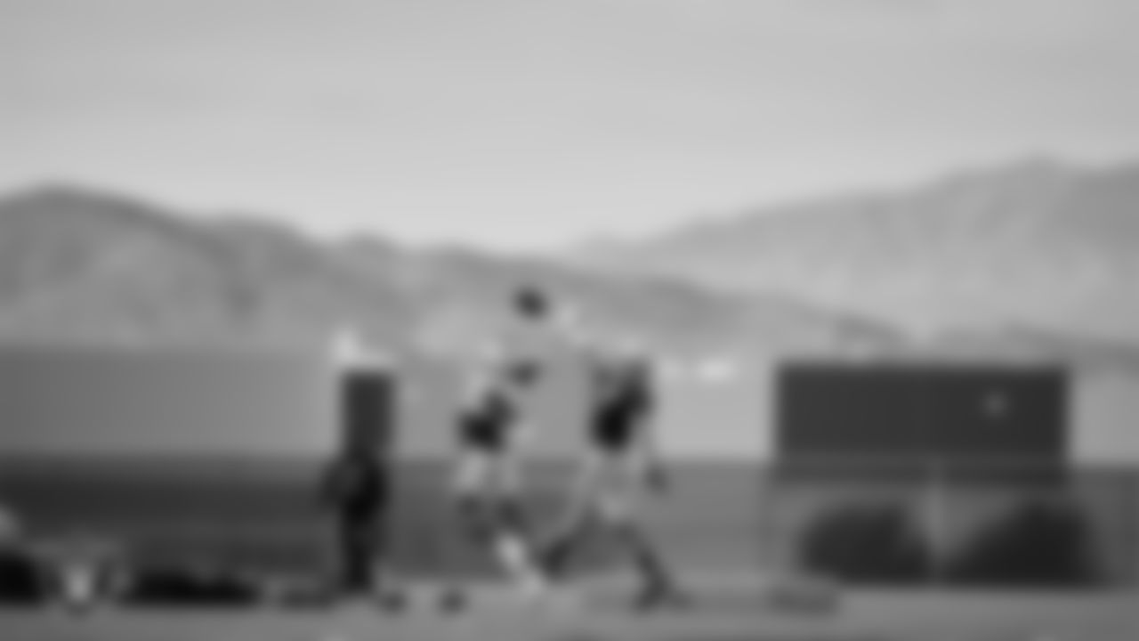 Las Vegas Raiders cornerback Keisean Nixon (22) and wide receiver Willie Snead IV (17) during practice at Intermountain Healthcare Performance Center.