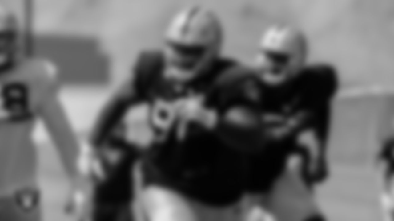 Las Vegas Raiders defensive tackle Andrew Billings (97) during practice at Intermountain Healthcare Performance Center.