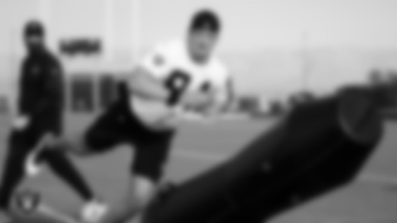Las Vegas Raiders defensive end Carl Nassib (94) on the field for a walk through at 2020 Training Camp.