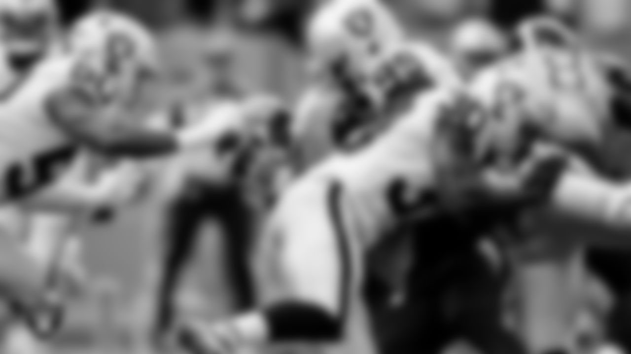 Las Vegas Raiders linebacker Jayon Brown (50), defensive end Clelin Ferrell (99) and safety Duron Harmon (30) during the regular season away game against the Tennessee Titans at Nissan Stadium.
